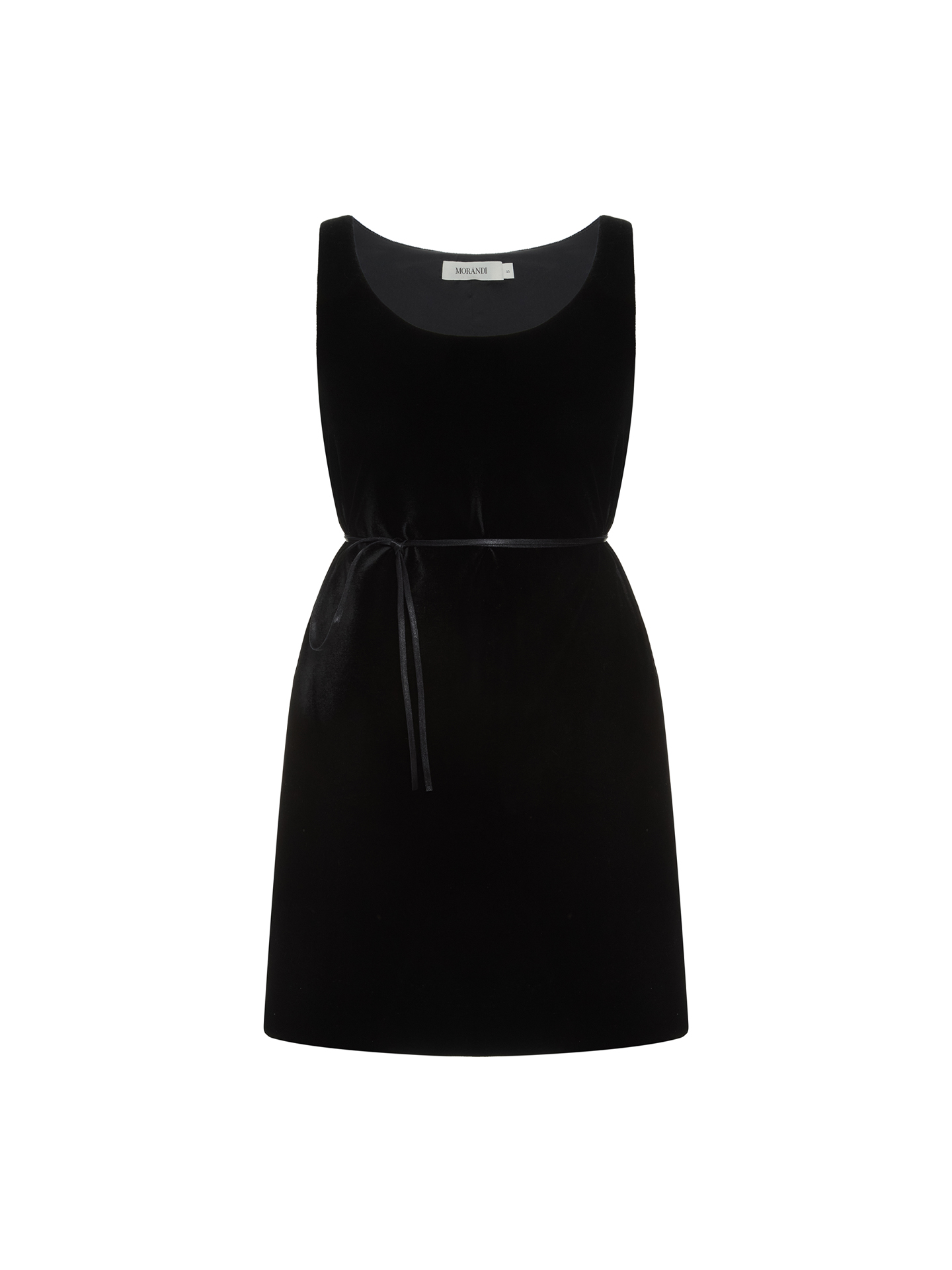 Velvet mini dress — on a transparent mannequin